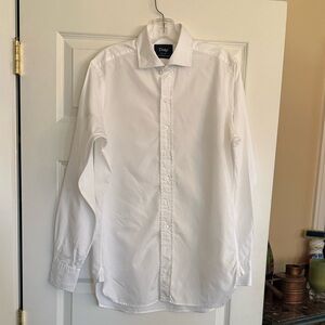 Drakes Crisp White Men's Dress Shirt
